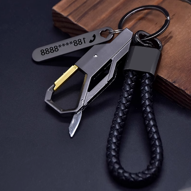 Matte Black Iron Loop Buckle Keyring - DIY Bag Accessory