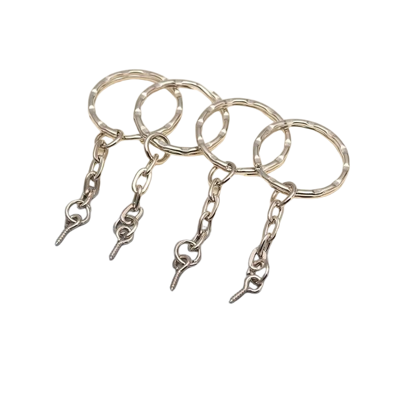 2.5cm Embossed Metal Heart Carabiner Key Ring - DIY