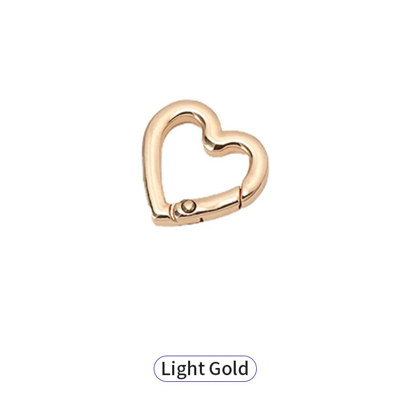 Heart-Shaped Zinc Alloy Spring Snap Hook - Letterpress