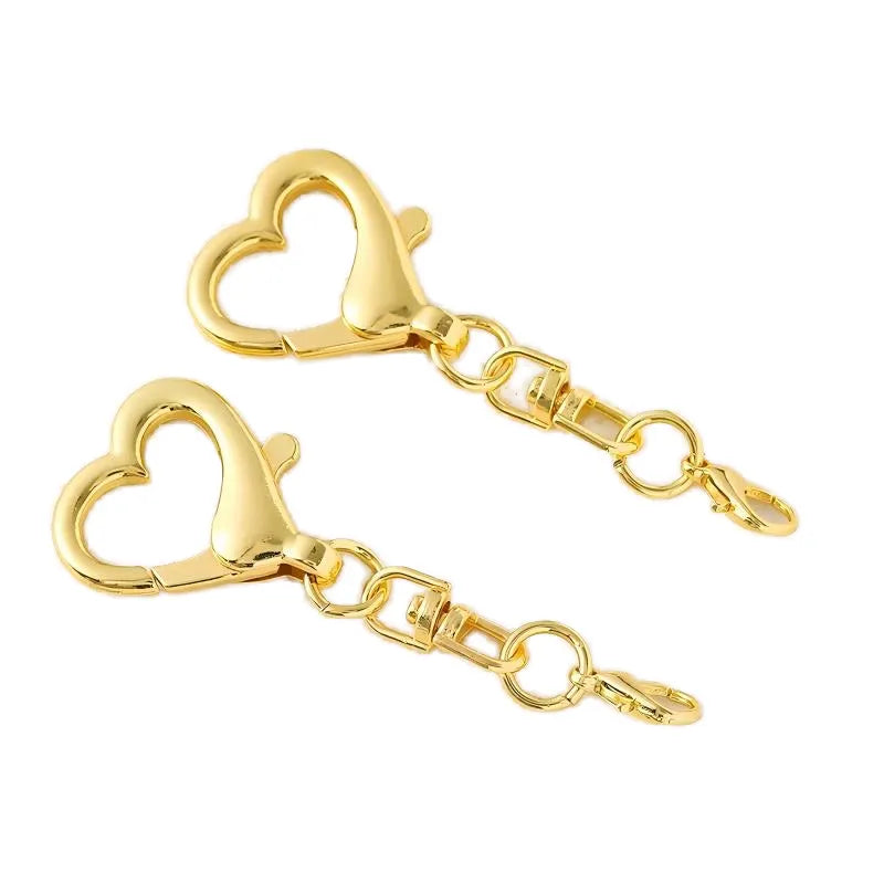 Vintage Lobster Claw Clasp Keychain - Heart Key Holder
