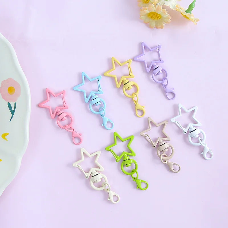 Cute Macaron Color Zinc Alloy Lobster Keychain Five-Pointed Star