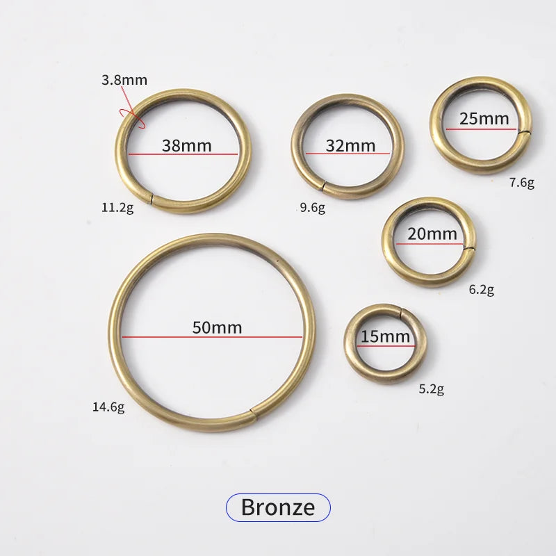 Metal O-Ring Keychains Electroplated DIY Luggage Accessories