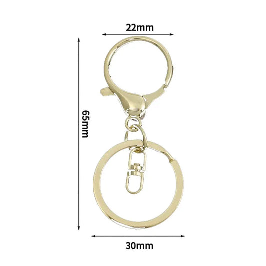 30mm Lobster Claw Clasp Coin Holder Keychain Round Zinc Alloy Flat