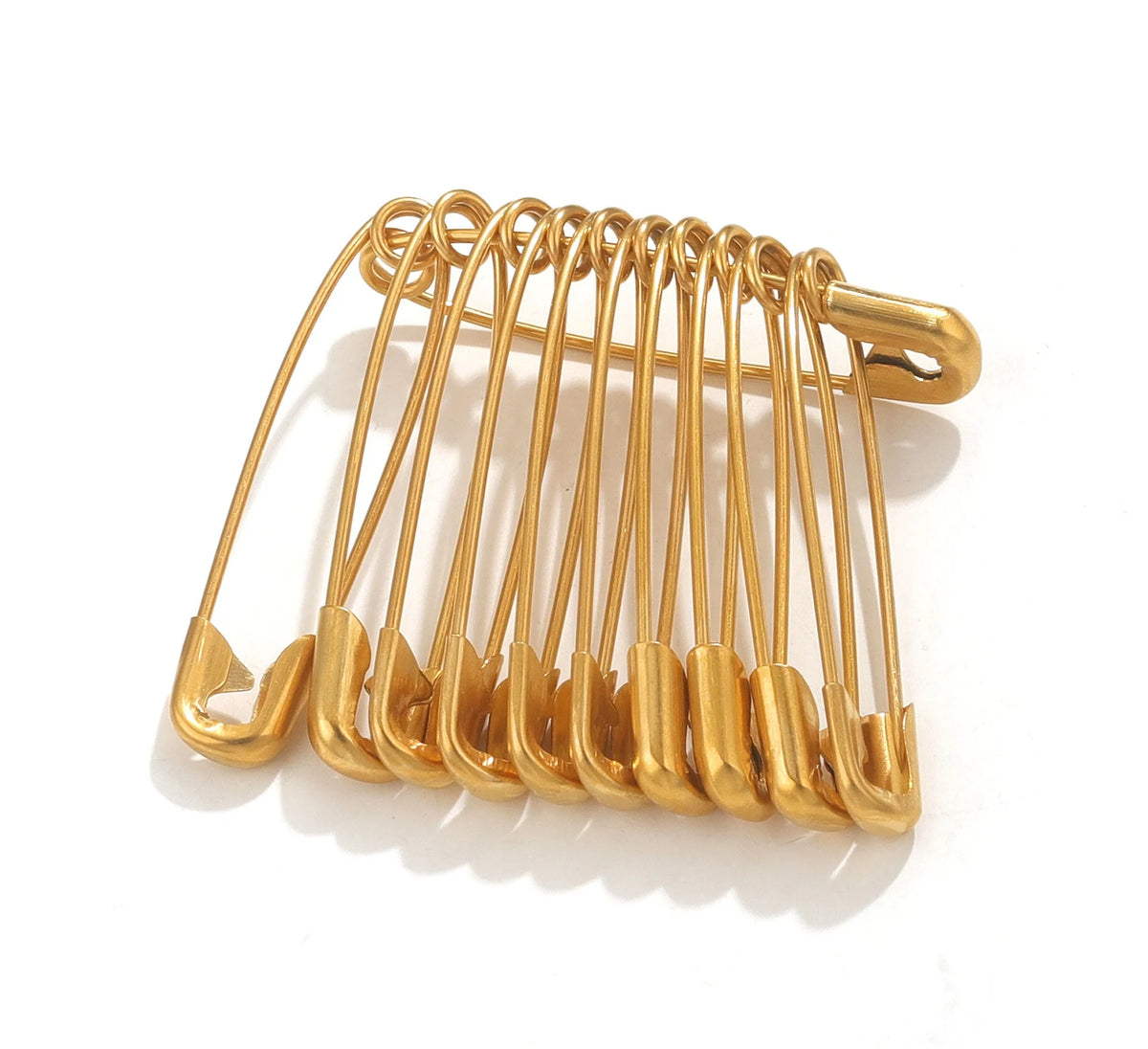 High-hardness Electroplated Stainless Steel Round Pins Cuff Brooches