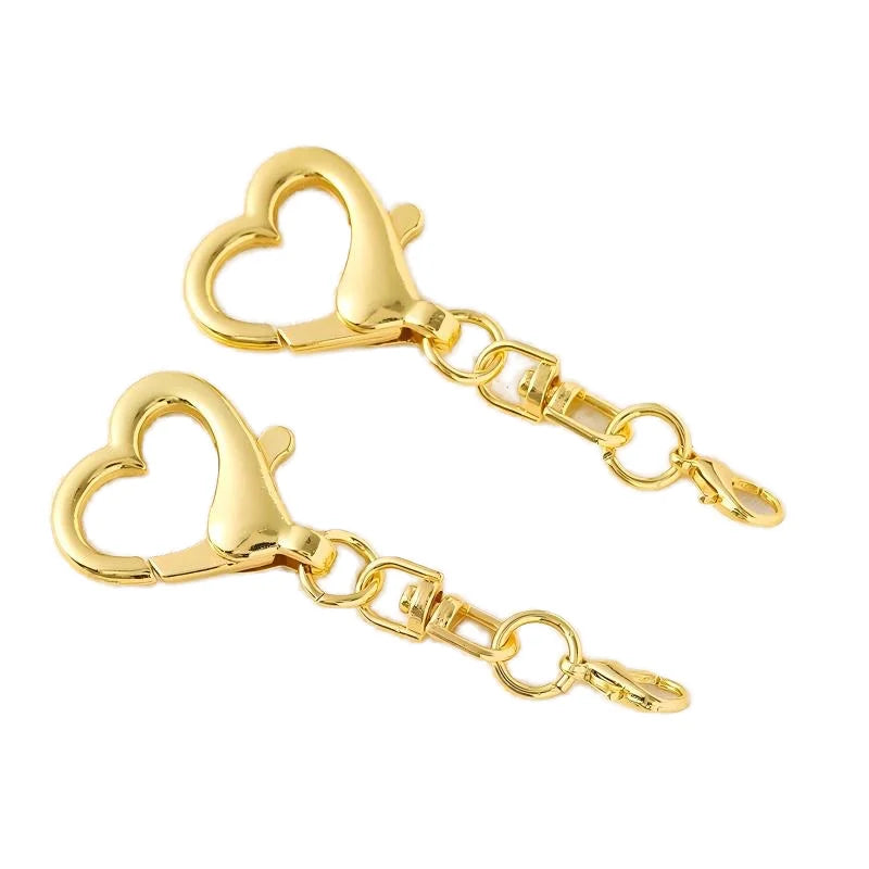 Vintage Style Lobster Claw Clasp Keychains Heart Metal Key Holder With