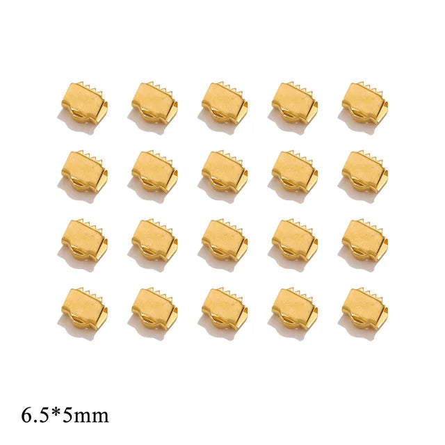 Stainless Steel Curly Bead Buckle Titanium Engraved Gold Plated DIY
