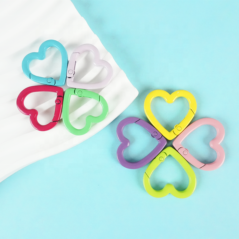 Heart-Shaped Zinc Alloy Coin Holder Keychain - Spring Ring