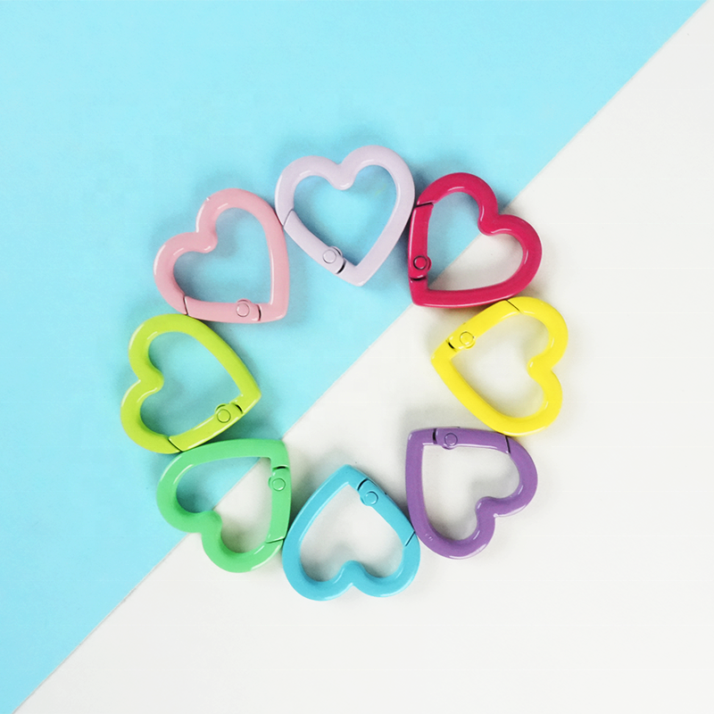 Heart-Shaped Zinc Alloy Coin Holder Keychain - Spring Ring