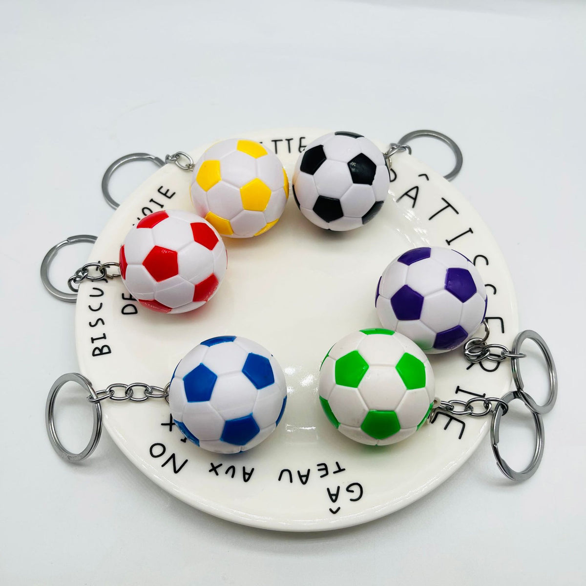 4cm Football Keychain - Plastic Sport Bag Pendant