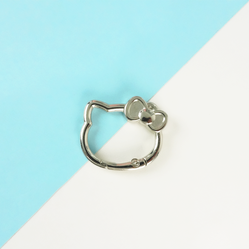 KT Cat Alloy Spring Ring Key Chain - UV Printed DIY Finding
