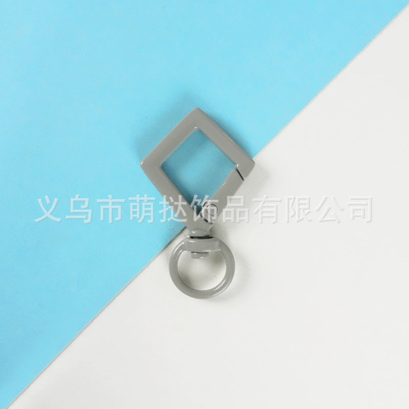 Candy-Colored Diamond Spring Buckle - Alloy Carabiner Keychain