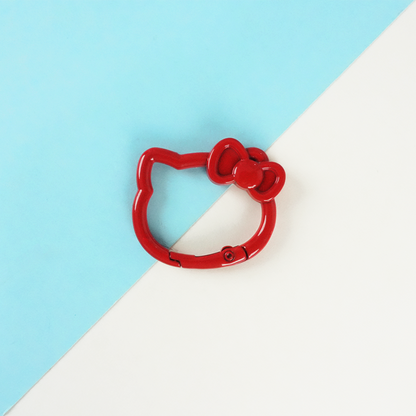 KT Cat Alloy Spring Ring Key Chain - UV Printed DIY Finding