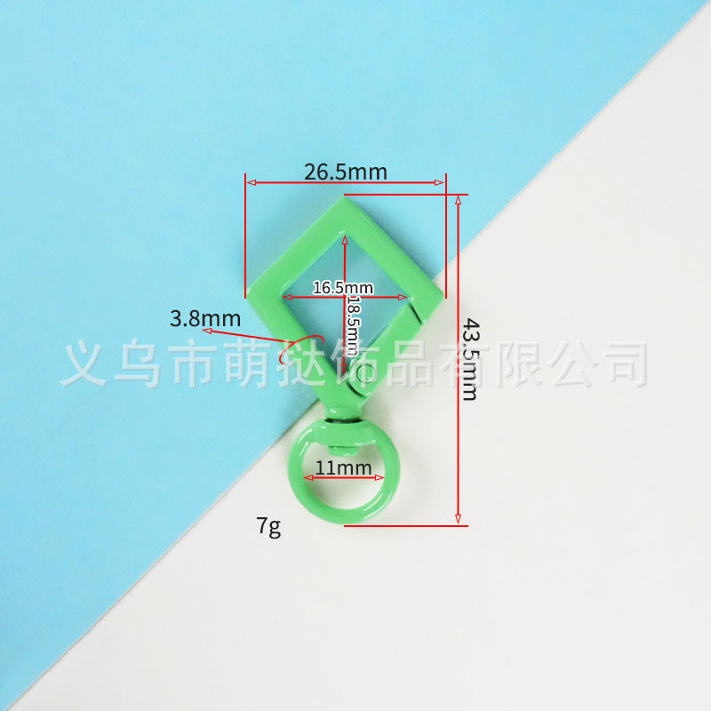 Candy-Colored Diamond Spring Buckle - Alloy Carabiner Keychain