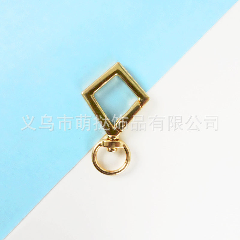 Candy-Colored Diamond Spring Buckle - Alloy Carabiner Keychain