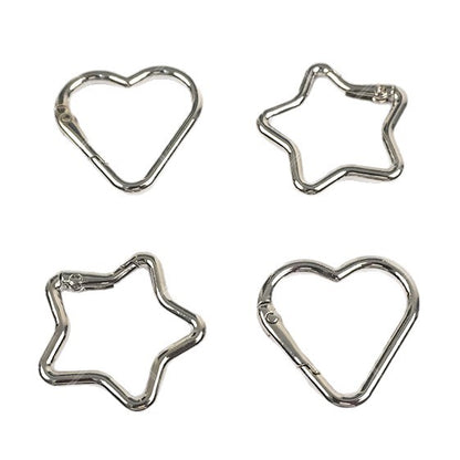 Heart & Star Open Spring Clasp - Metal Connector Ring