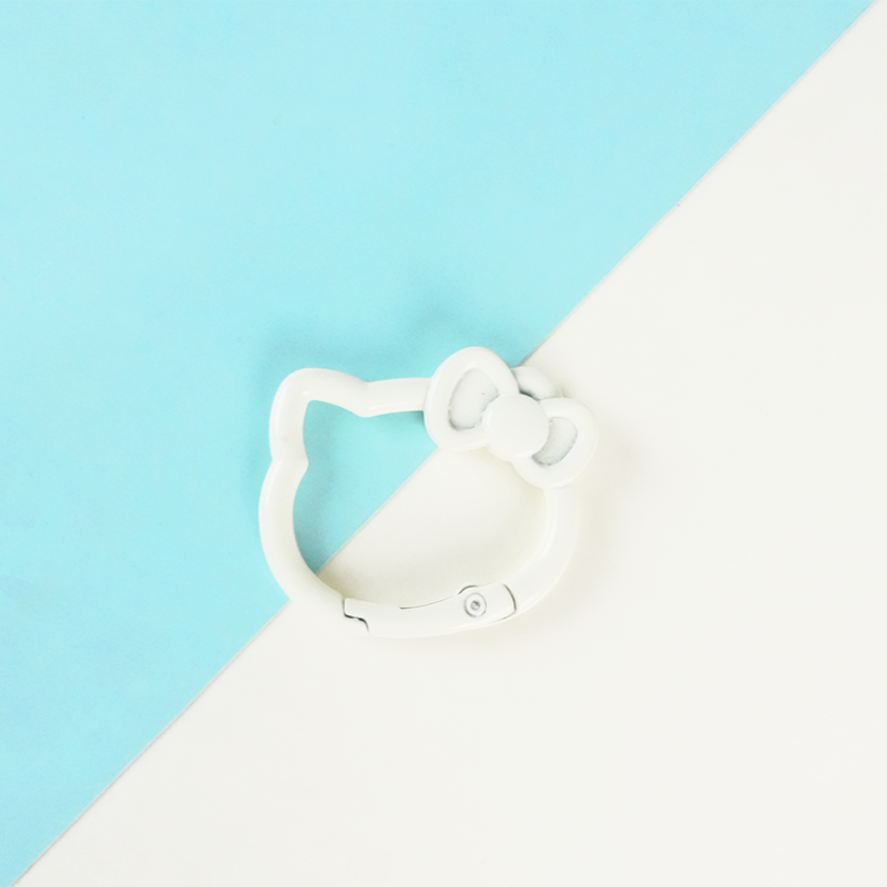 KT Cat Alloy Spring Ring Key Chain - UV Printed DIY Finding