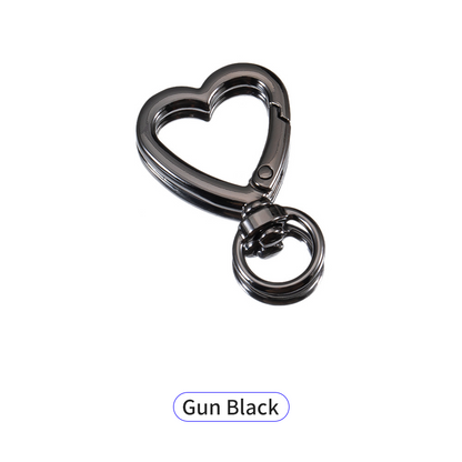 Heart-Shaped Spring Clip Snap Hook - Metal Hardware