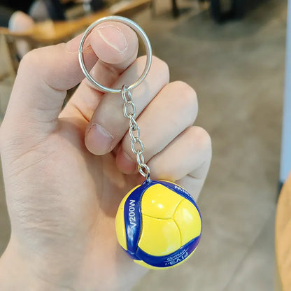 Cartoon Rubber Volleyball Keychain - Digital Print Bag Pendant