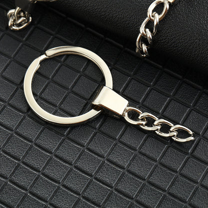 30mm Polished Flat Ring Alloy Carabiner - Square Chain