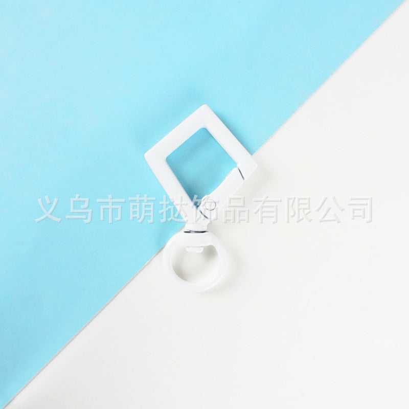 Candy-Colored Diamond Spring Buckle - Alloy Carabiner Keychain