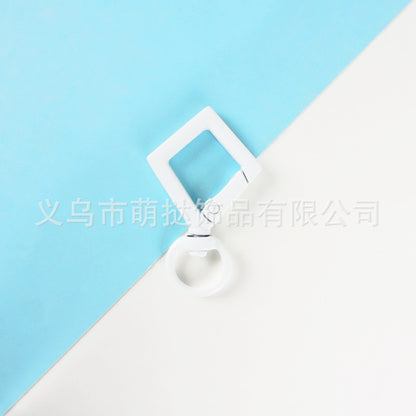 Candy-Colored Diamond Spring Buckle - Alloy Carabiner Keychain