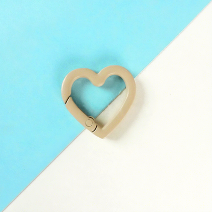 Heart-Shaped Zinc Alloy Coin Holder Keychain - Spring Ring