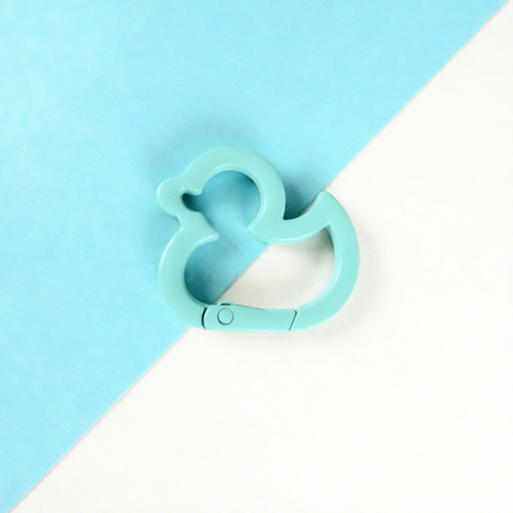 Duck Shape Alloy Carabiner Keychain - Digital Print, Lightweight