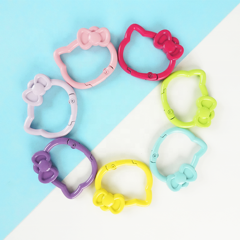 KT Cat Alloy Spring Ring Key Chain - UV Printed DIY Finding