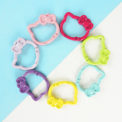 KT Cat Alloy Spring Ring Key Chain - UV Printed DIY Finding