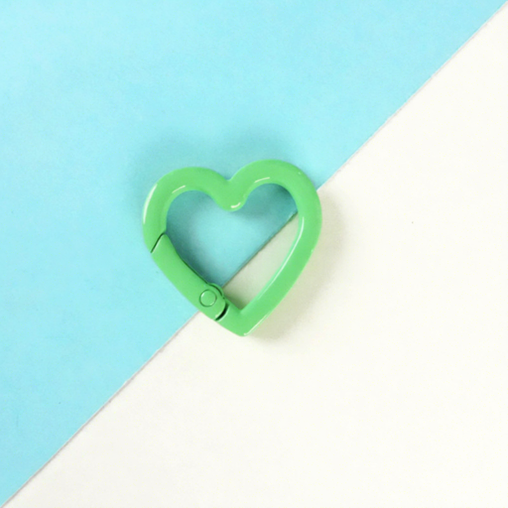 Heart-Shaped Zinc Alloy Coin Holder Keychain - Spring Ring