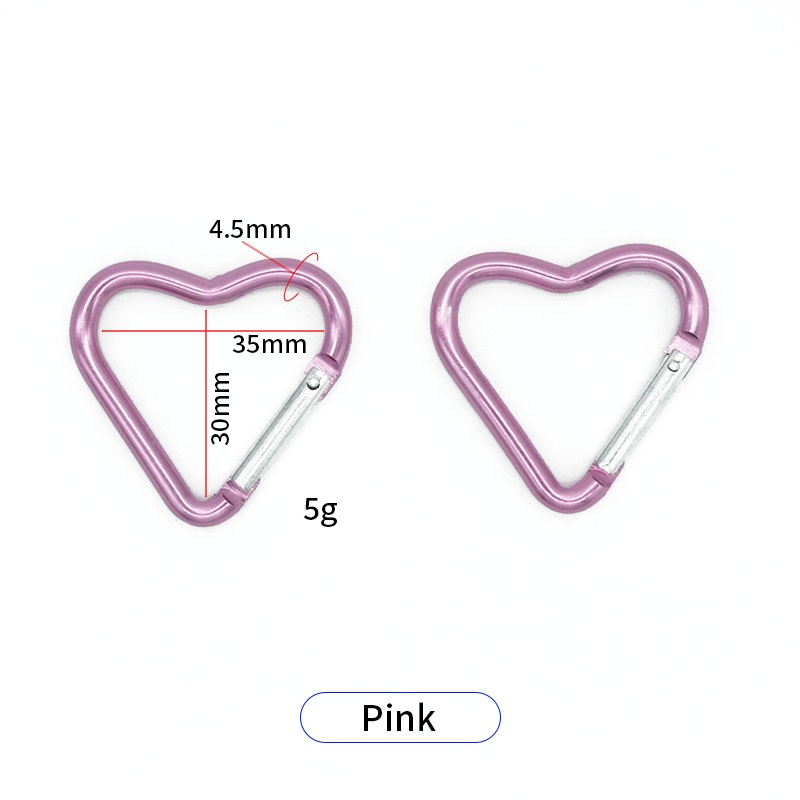 Heart-Shaped Aluminum Quick Carabiner - Keychain & Bag Clip