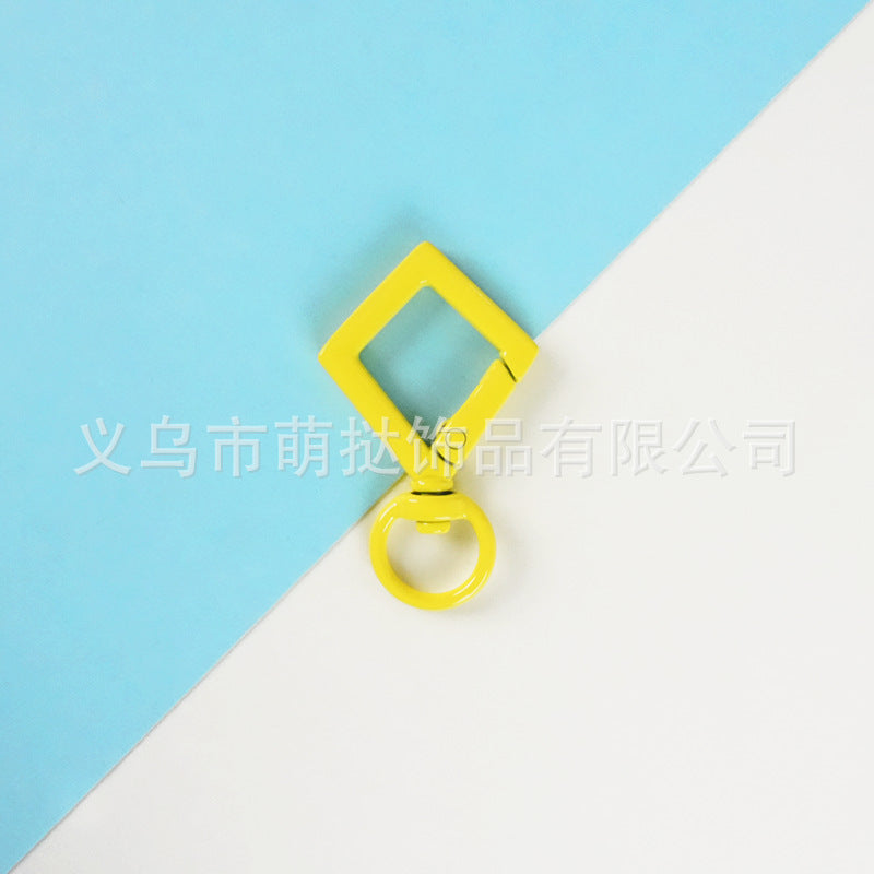 Candy-Colored Diamond Spring Buckle - Alloy Carabiner Keychain