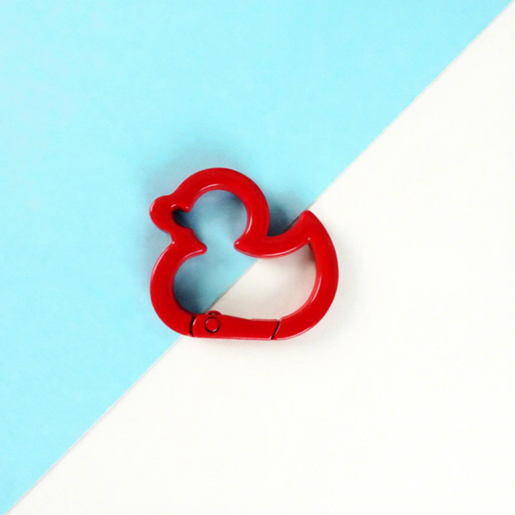 Duck Shape Alloy Carabiner Keychain - Digital Print, Lightweight