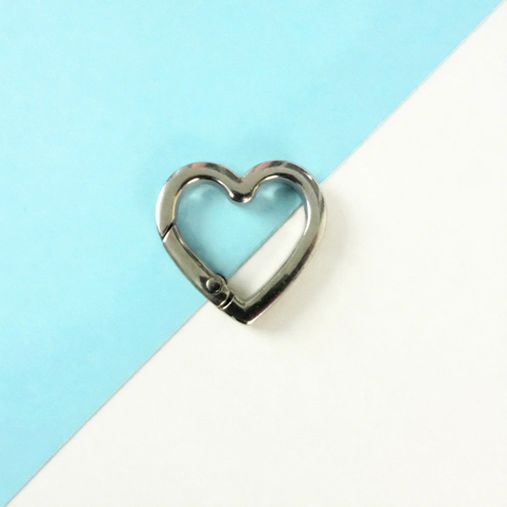 Heart-Shaped Zinc Alloy Coin Holder Keychain - Spring Ring