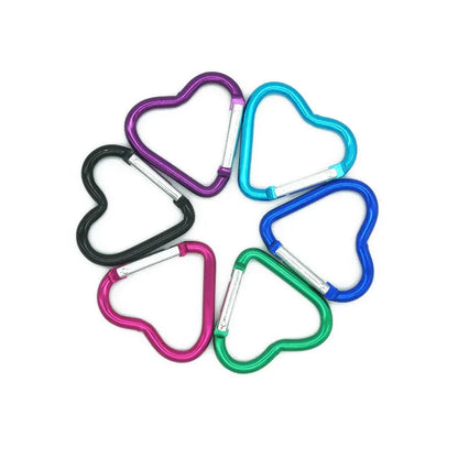 Heart-Shaped Aluminum Quick Carabiner - Keychain & Bag Clip