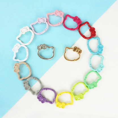 KT Cat Alloy Spring Ring Key Chain - UV Printed DIY Finding