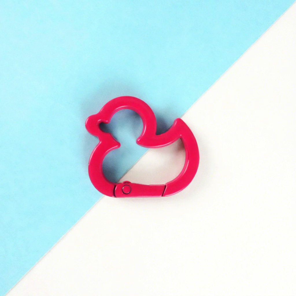 Duck Shape Alloy Carabiner Keychain - Digital Print, Lightweight