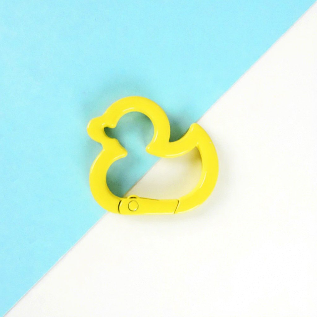 Duck Shape Alloy Carabiner Keychain - Digital Print, Lightweight