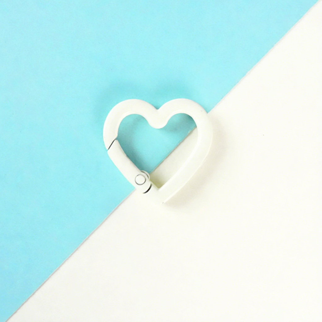Heart-Shaped Zinc Alloy Coin Holder Keychain - Spring Ring