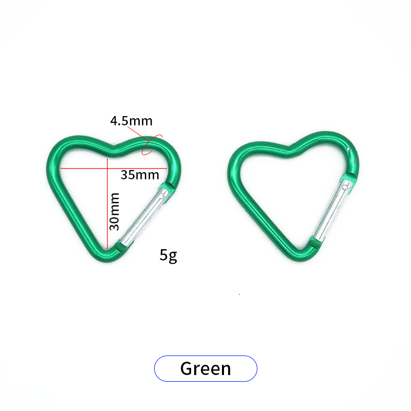 Heart-Shaped Aluminum Quick Carabiner - Keychain & Bag Clip