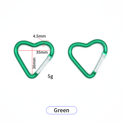 Heart-Shaped Aluminum Quick Carabiner - Keychain & Bag Clip