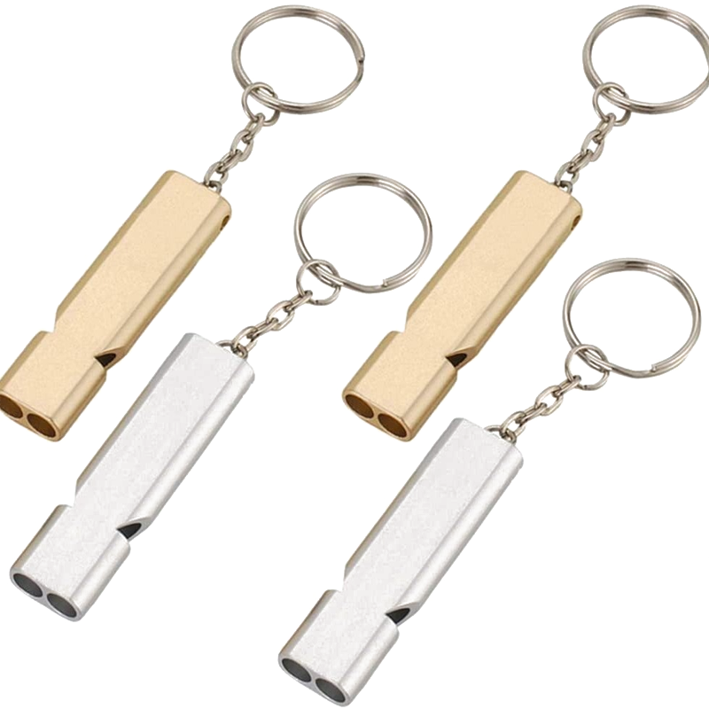 Aluminum Alloy Emergency Whistle Keychain - Outdoor Survival
