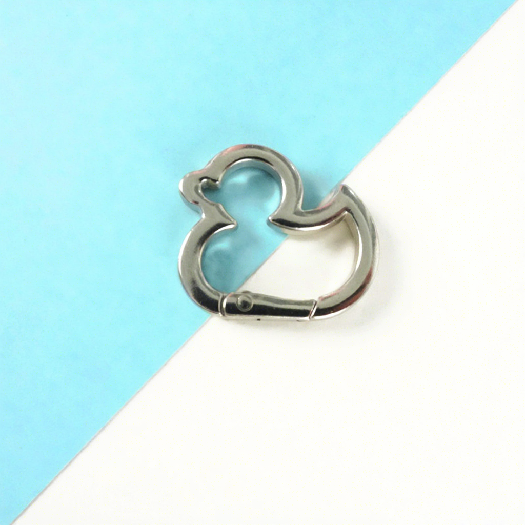 Duck Shape Alloy Carabiner Keychain - Digital Print, Lightweight