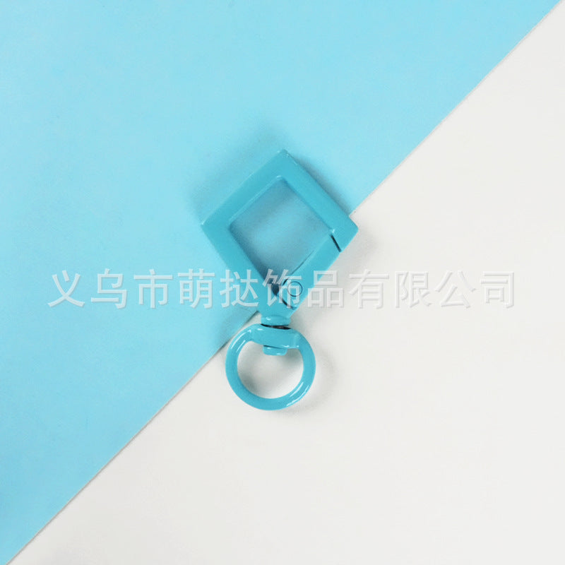 Candy-Colored Diamond Spring Buckle - Alloy Carabiner Keychain