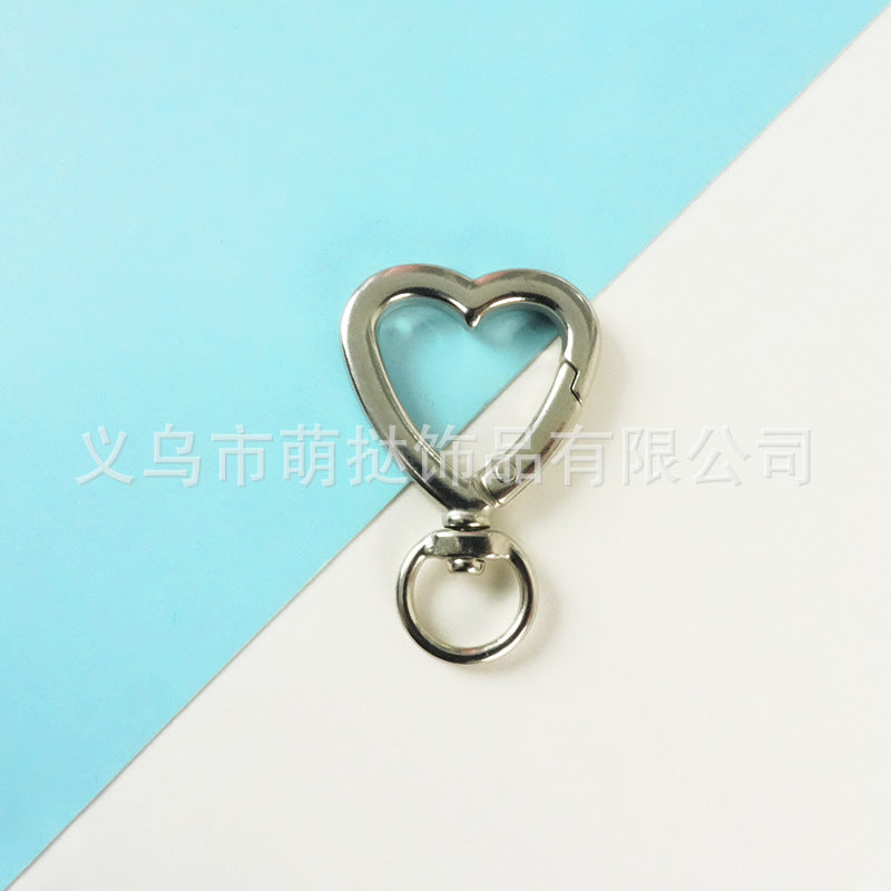 Heart-Shaped Zinc Alloy Open Ring Hook - DIY Key Ring