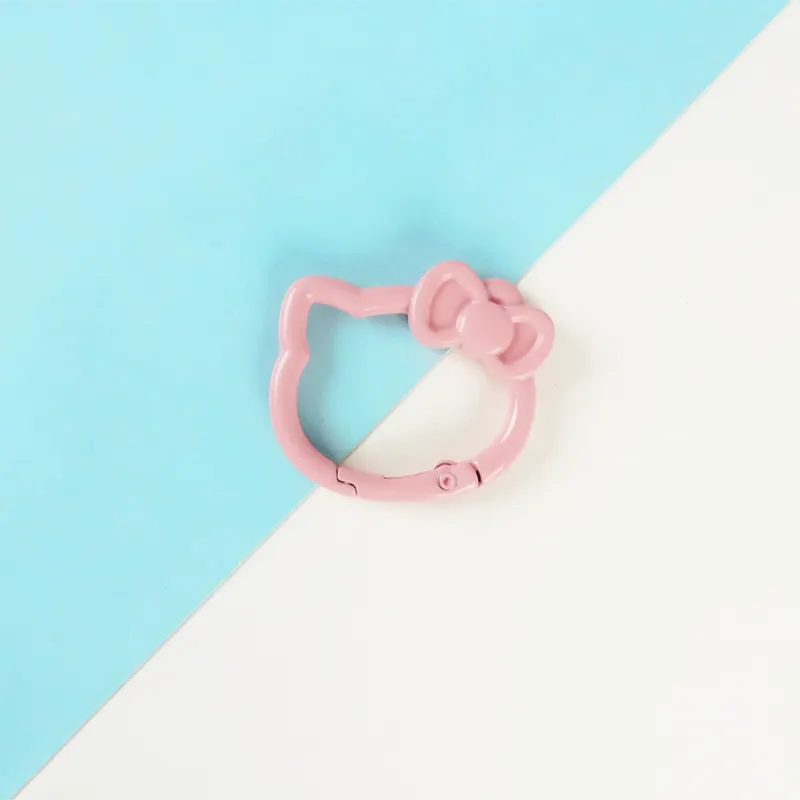 KT Cat Alloy Spring Ring Key Chain - UV Printed DIY Finding