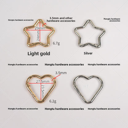 Heart & Star Open Spring Clasp - Metal Connector Ring