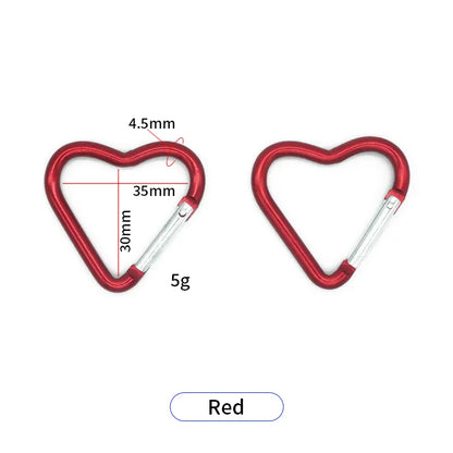 Heart-Shaped Aluminum Quick Carabiner - Keychain & Bag Clip