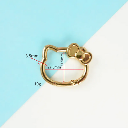 KT Cat Alloy Spring Ring Key Chain - UV Printed DIY Finding