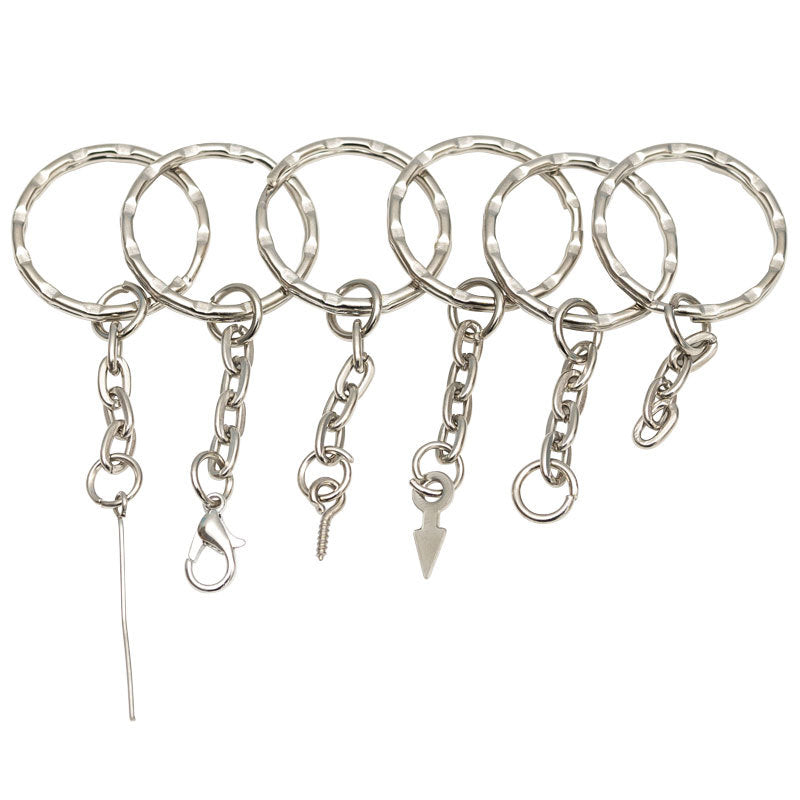 2.5cm Embossed Metal Heart Carabiner Key Ring - DIY